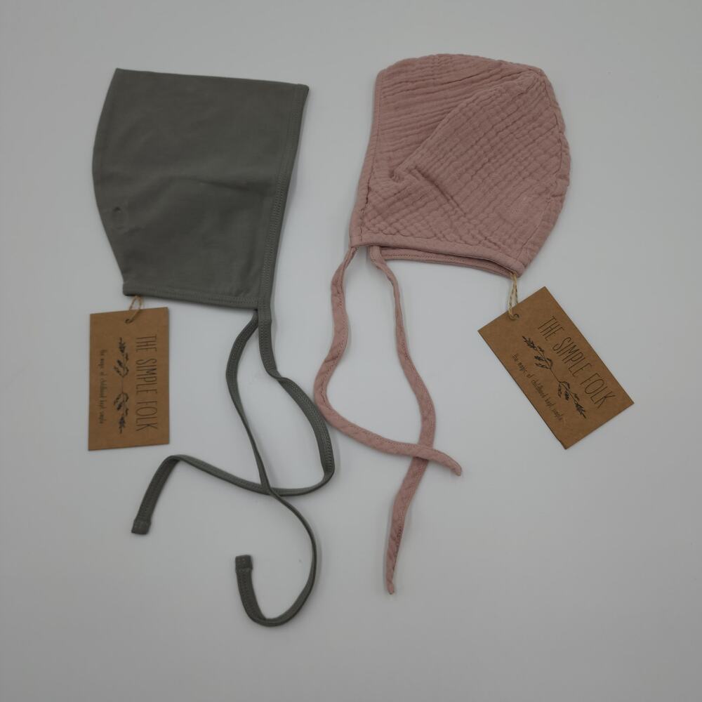 The Simple Folk Bundle of Two The Garden Bonnet Antique Rose/Camel Size 6-12 Mon